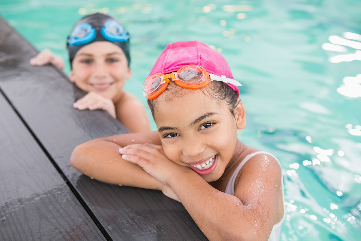 Cute swimming class in the pool swim lessons in amarillo