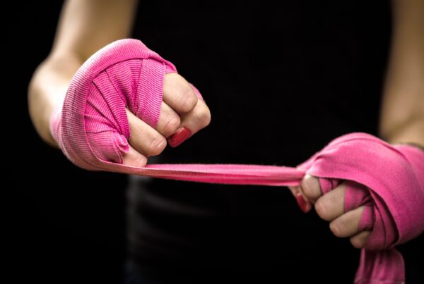 woman wrapping hands
